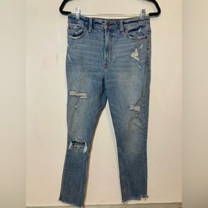 Abercrombie & Fitch Simone High Rise Slim Distressed Jeans